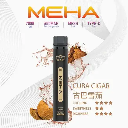 MEHA XBAR 魅嗨 7000口拋棄式電子煙｜Mesh網芯強效涼感，650mAh可充電，台灣正品現貨快速出貨