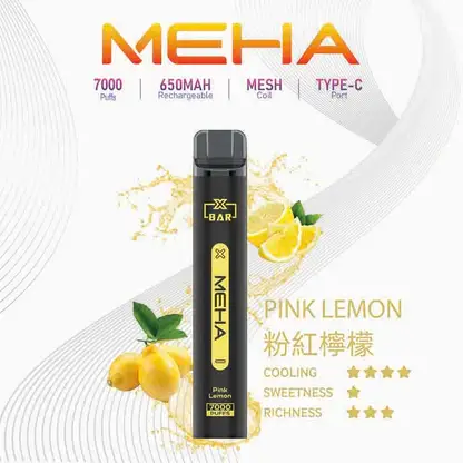 MEHA XBAR 魅嗨 7000口拋棄式電子煙｜Mesh網芯強效涼感，650mAh可充電，台灣正品現貨快速出貨