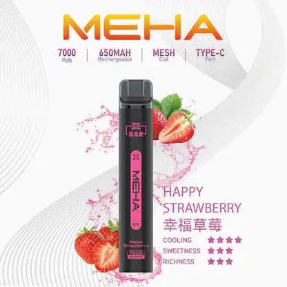 MEHA XBAR 魅嗨 7000口拋棄式電子煙｜Mesh網芯強效涼感，650mAh可充電，台灣正品現貨快速出貨