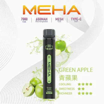 MEHA XBAR 魅嗨 7000口拋棄式電子煙｜Mesh網芯強效涼感，650mAh可充電，台灣正品現貨快速出貨