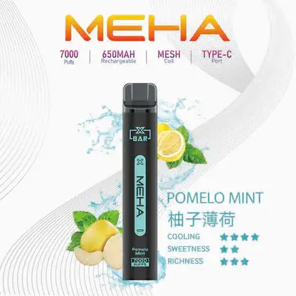 MEHA XBAR 魅嗨 7000口拋棄式電子煙｜Mesh網芯強效涼感，650mAh可充電，台灣正品現貨快速出貨